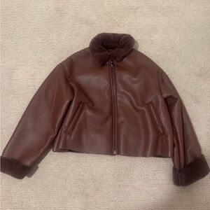 Urban outfitters dark red Leather Jacket